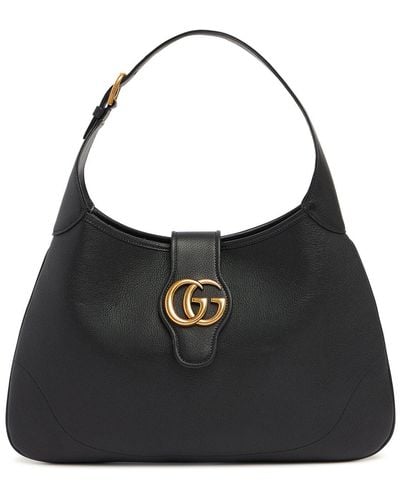 Gucci Aphrodite Leather Hobo Bag - Black