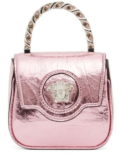 Versace Mikro Handtasche Aus Narbleder "medusa" - Pink