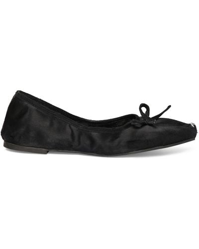 Balenciaga Leopold Satin Ballerina Flats - Black