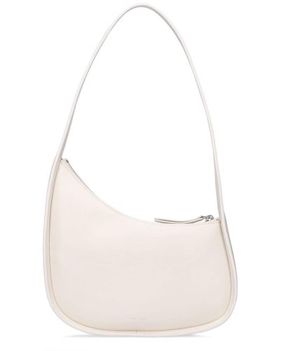 The Row Smooth Leather Half Moon Shoulder Bag - White