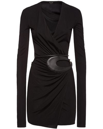 Tom Ford Jersey Wrap Mini Dress - Black