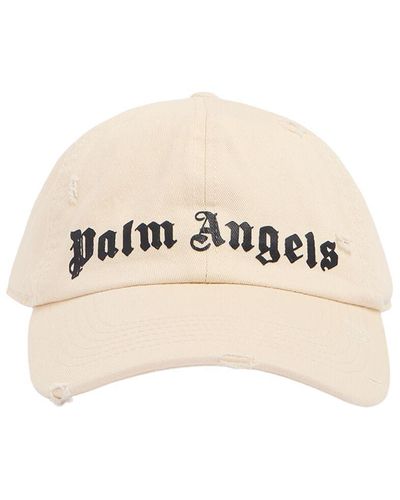 Palm Angels Pa Monogram Cotton Cap - Natural
