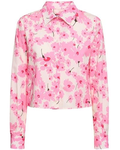 MSGM Camisa de algodón estampada - Rosa