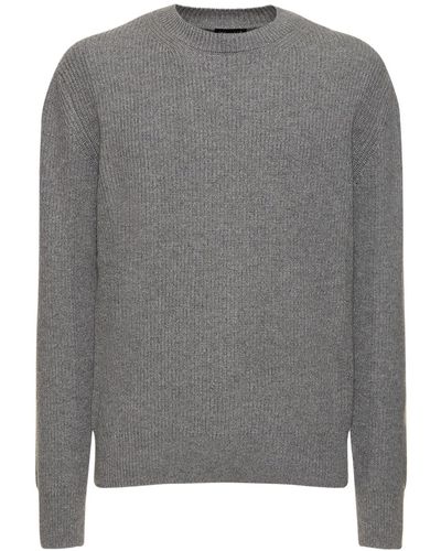 Zegna Sweater Aus Wollstrick - Grau