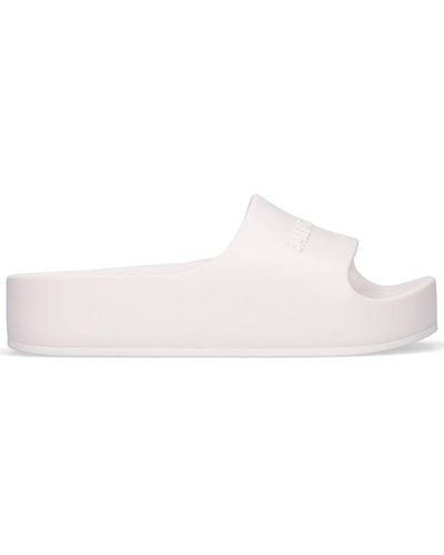 Balenciaga 40mm Rubber Slide Sandals - White