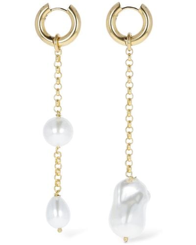 Timeless Pearly Pendientes asimétricos de perla - Blanco