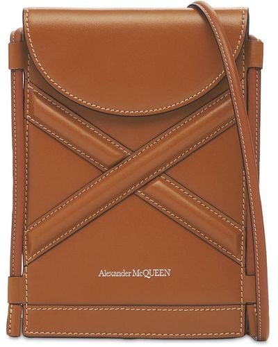 Alexander McQueen The Curve Micro Leather Shoulder Bag - Brown