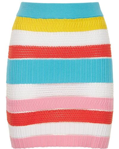 Solid & Striped The Rosie Knit Cotton Mini Skirt - Blue