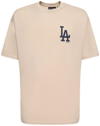 KTZ Dodger Stadium Printed Cotton T-shirt - Natural
