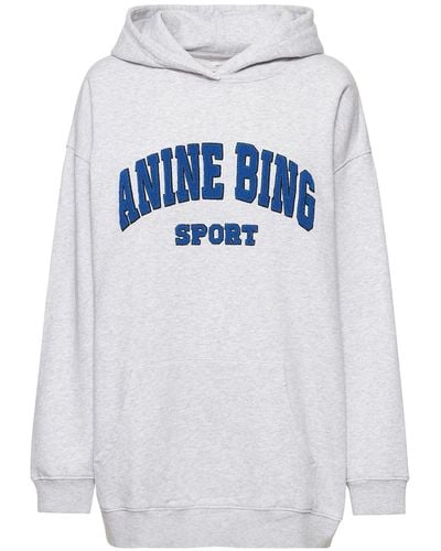 Anine Bing Sweat-shirt en coton à capuche tyler - Gris