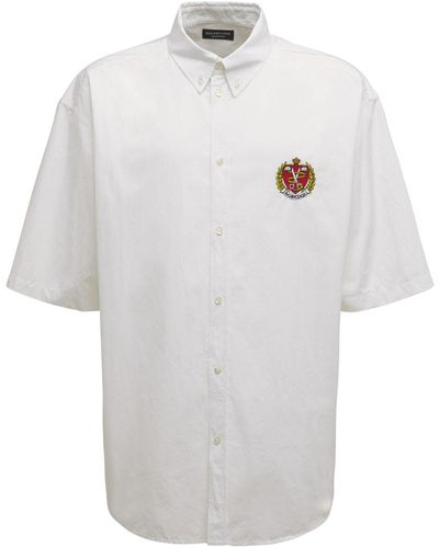 Balenciaga College ラージフィットコットンシャツ - ホワイト