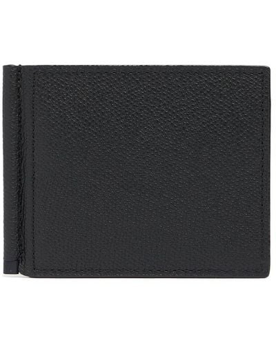 Valextra Leather Money Clip Wallet - Black
