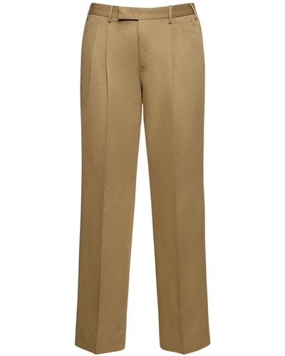 PT Torino Pantalones de algodón y lino - Neutro
