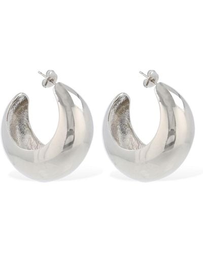 Isabel Marant Shiny Crescent Big Hoop Earrings - White
