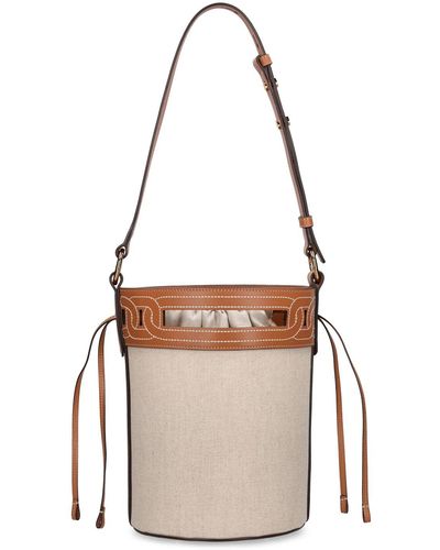 Tod's Small Canvas Bucket Bag - White