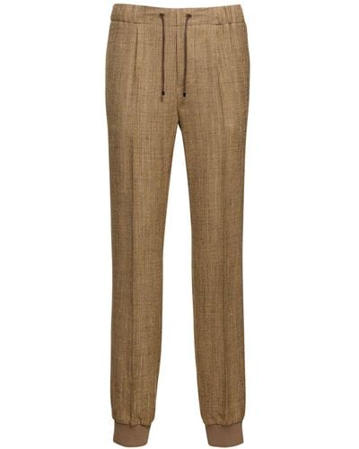 Ralph Lauren Collection Pantaloni jogger arsenia in misto lino - Neutro
