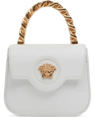 Versace La Medusa Mini Top Handle Bag - White