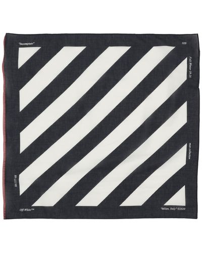 Off-White c/o Virgil Abloh Diagonal Stripe Cotton Blend Bandana - Black