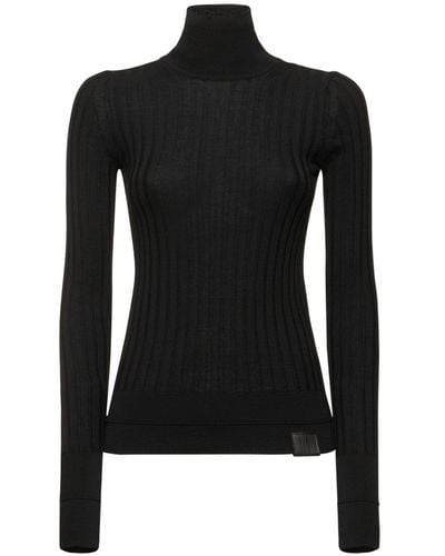 Marc Jacobs Lightweight Ribbed Turtleneck Sweater - Black