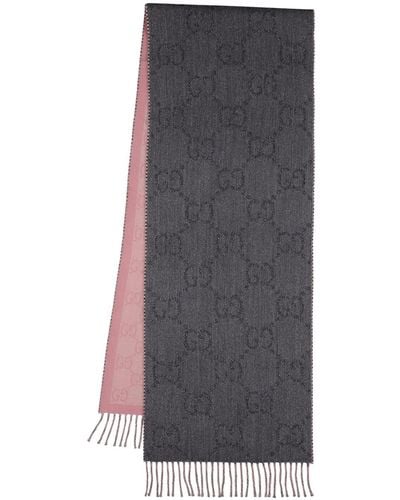 Gucci Schal GG aus einem Wollgemisch - Grau