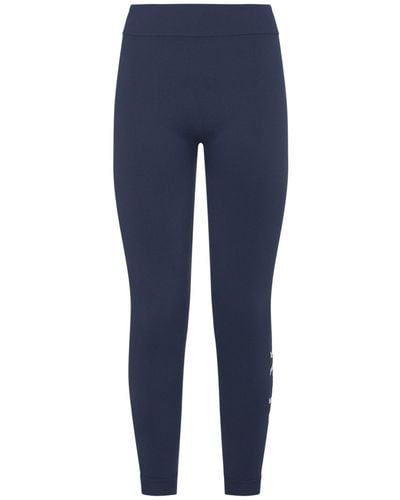 Max Mara Leggings basilea con logo jacquard - Blu