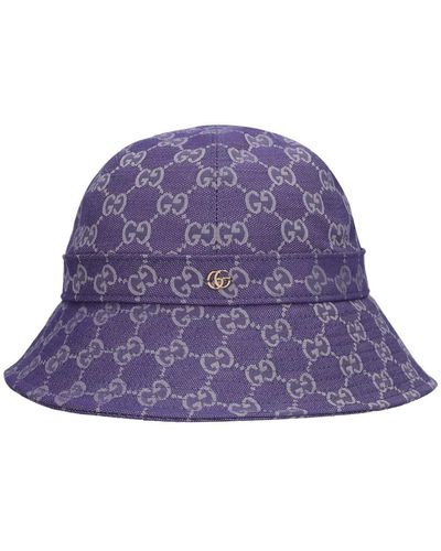 Gucci Gorro Tipo Pescador de Lona GG - Azul