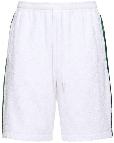 Gucci Shorts gg sponge in felpa / web - Bianco