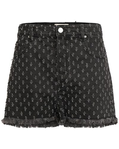 Isabel Marant Lesia Cotton Denim Shorts - Black