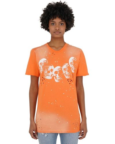 DOMREBEL T-shirt "amigos" En Jersey De Coton - Orange