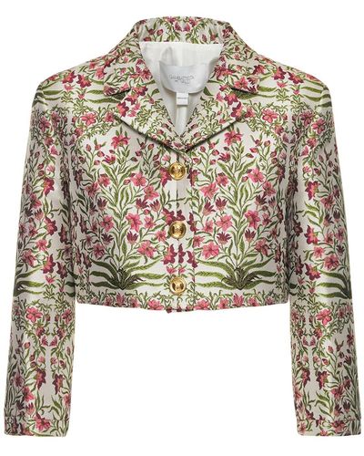 Giambattista Valli Floral Jacquard Cropped Jacket - Multicolour
