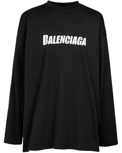Balenciaga Oversize Cotton T-shirt - Black
