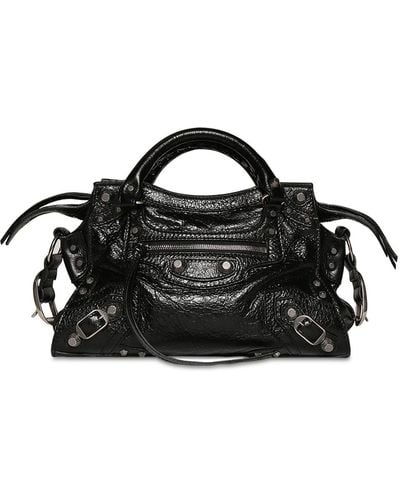 Balenciaga Xs Neo Cagole Leather Shoulder Bag - Black