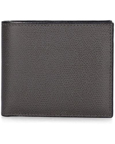 Valextra 6Cc Leather Bifold Wallet - Grey