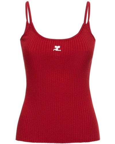 Courreges Tank top in maglia - Rosso