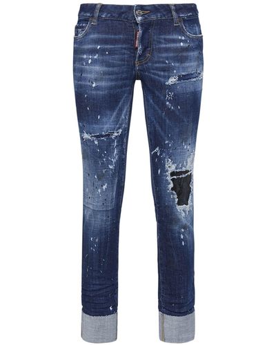 DSquared² Jeans rectos de denim de algodón - Azul