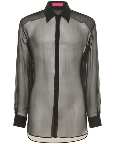 Valentino Camicia in seta trasparente - Grigio