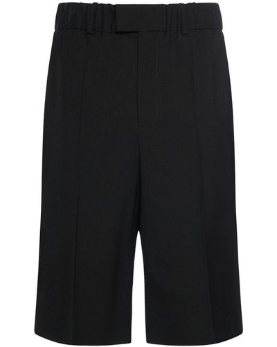 Bottega Veneta Light Wool Twill Shorts - Black