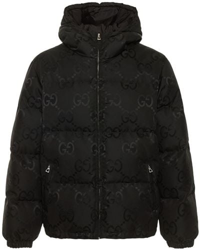 Gucci Chaqueta de Lona con Jumbo GG - Negro