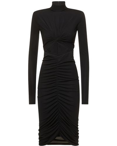 ANDAMANE Kim Stretch Jersey Cutout Midi Dress - Black