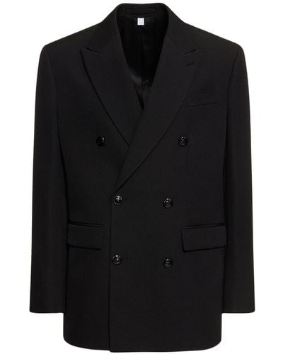 Burberry Newman Double Breasted Wool Blazer - Black