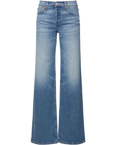 RE/DONE Midrise Cotton Blend Wide Jeans - Blue