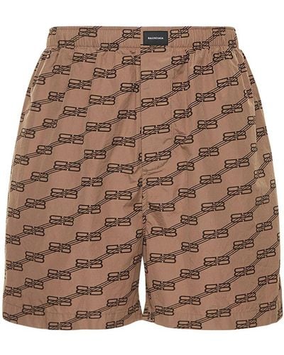 Balenciaga Cotton Shorts - Brown