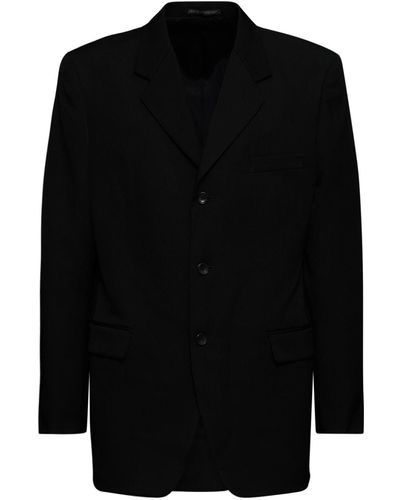 Yohji Yamamoto J-Cdh Wool Buttoned Jacket - Black