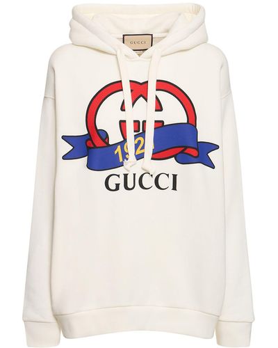 Gucci Sweatshirt Aus Baumwolle Mit Logo "1921" - Blau