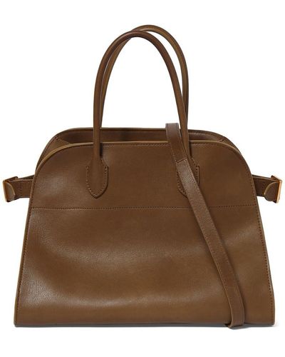 The Row Soft Margaux 12 Leather Shoulder Bag - Braun