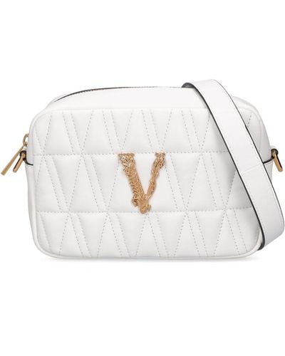 Versace Quilted Leather Camera Bag - White