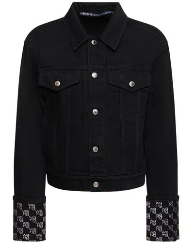 Alexander Wang Embellished Cotton Straight Jacket - Black