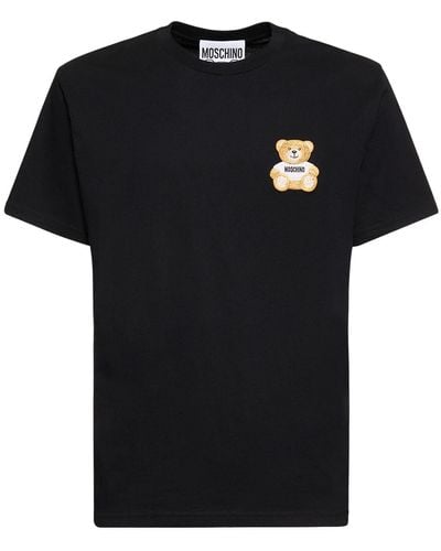 Moschino Teddy コットンジャージーtシャツ - ブラック