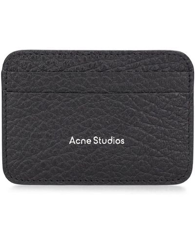 Acne Studios Porte-cartes en cuir aroundy - Gris