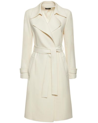 Theory Oaklane Tech Blend Belted Coat - Natural